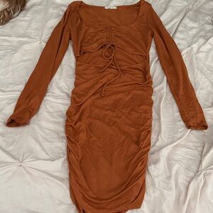 Rust Long Sleeve Dress